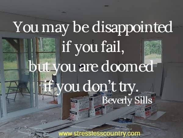 You may be disappointed if you fail, but you are doomed if you don’t try.