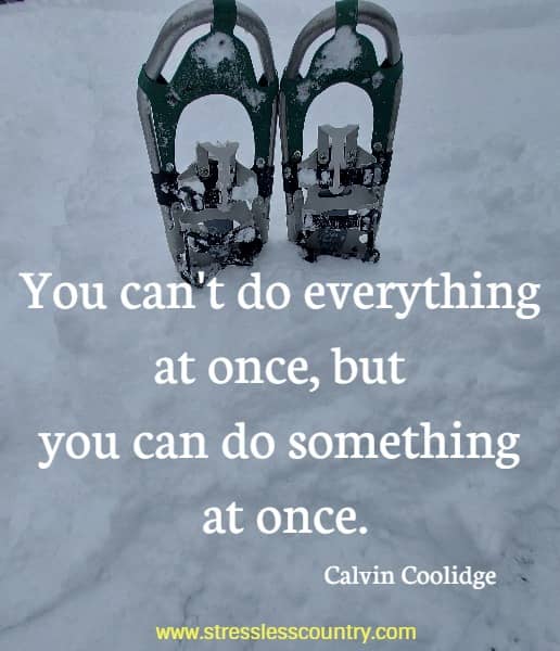 You can't do everything at once, but you can do something at once.