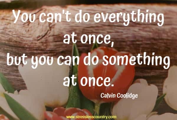 You can't do everything at once, but you can do something at once.