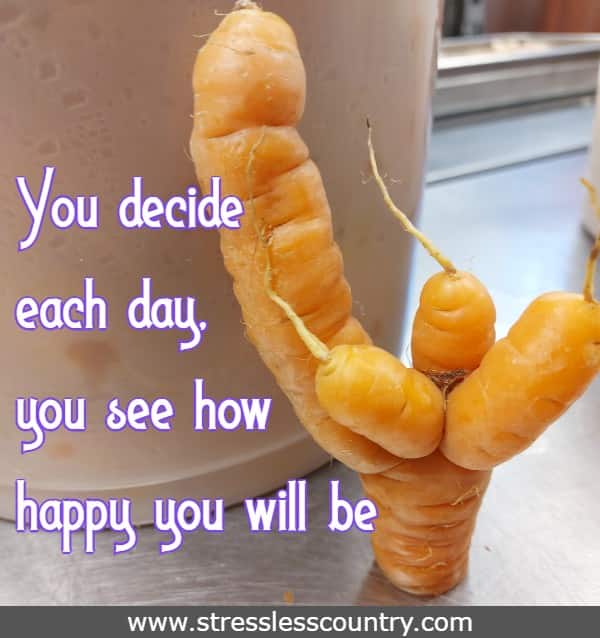 You decide each day, you see how happy you will be
