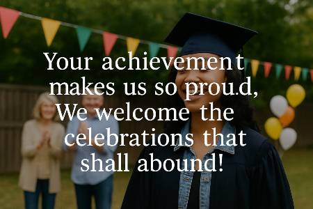 Your achievement makes us so proud, We welcome the celebrations that shall abound! 