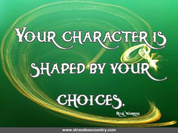 Your character is shaped by your choices.