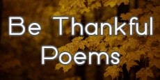 Be Thankful Poems