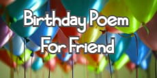 Birthday Poems For A Friend