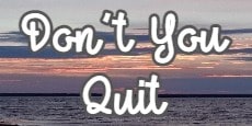 Don't You Quit
