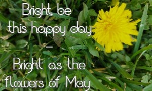 Bright be this happy day - Bright as the flowers of May -