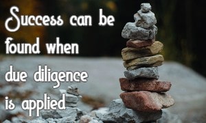 Success can be found when due diligence is applied